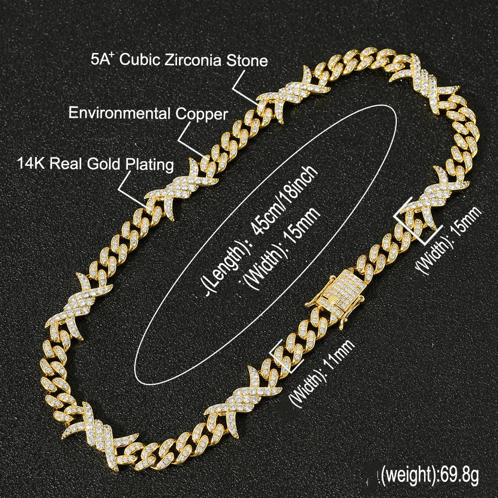 Couples Clavicle Chain Zircon Necklace